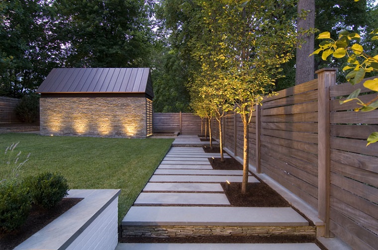 vialetto giardino stile minimal cemento