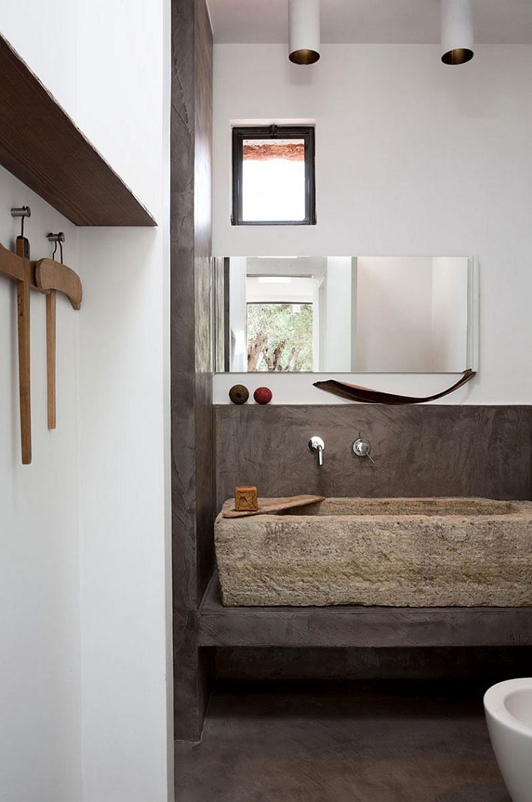bagno lavabo pietra design rustico