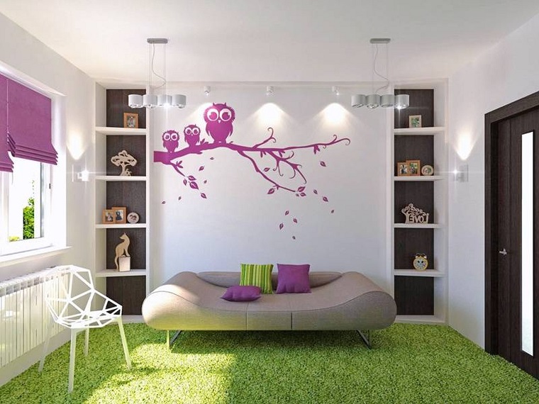 casa creativa idea decorare parete soggiorno