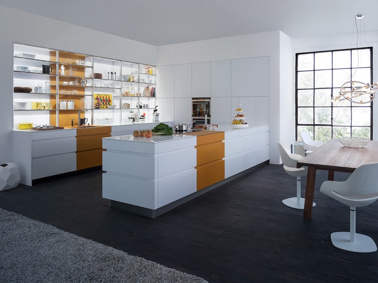 colori pareti cucina bianco mobili inserti legno