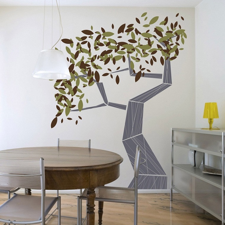 colori per pareti decorazione forma albero