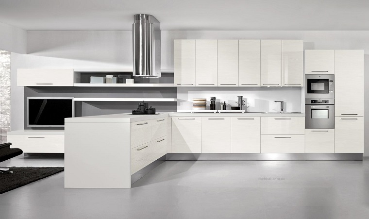 cucine moderne bianche idea stile minimal