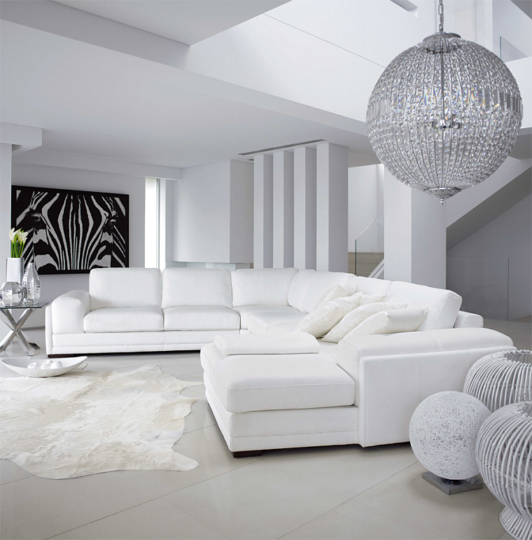mobili bianchi divano design elegante