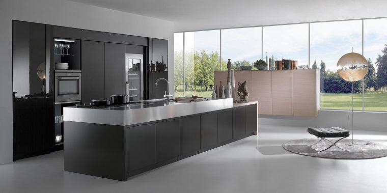 mobili moderni cucina neri design lineare
