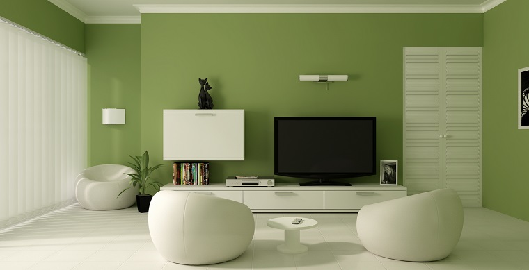 pitturare casa idea soggiorno pareti verdi