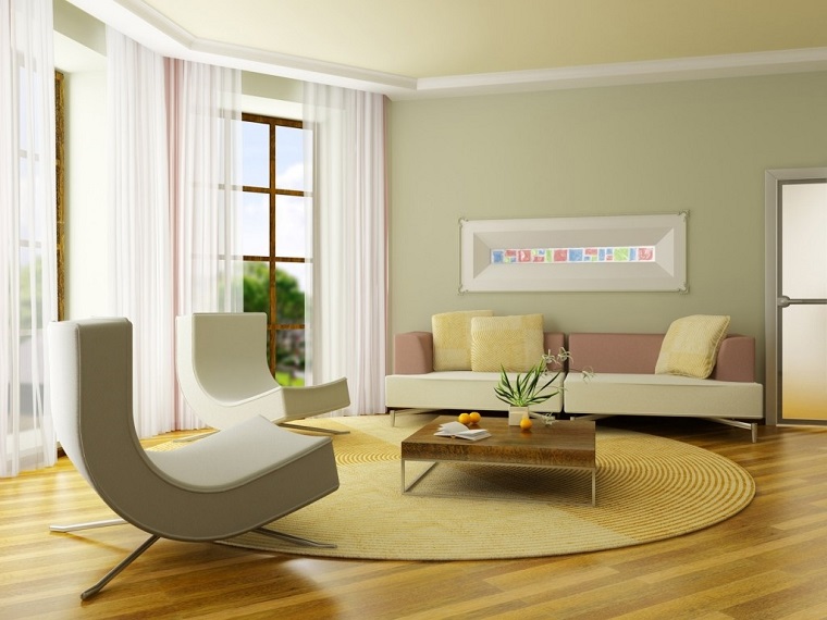 pitturare casa tonalita pastello soggiorno moderno