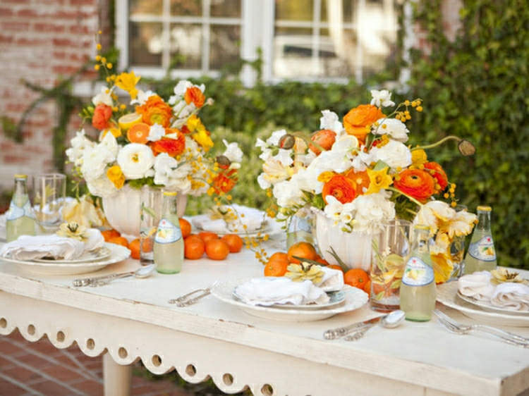primavera decorazione tavolo fresca colorata