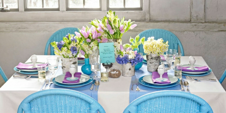 primavera suggerimento fresco colorato vivace tavolo decorato