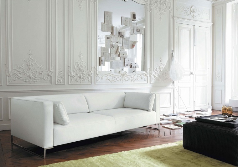 soggiorno arredato bianco mobili design classico
