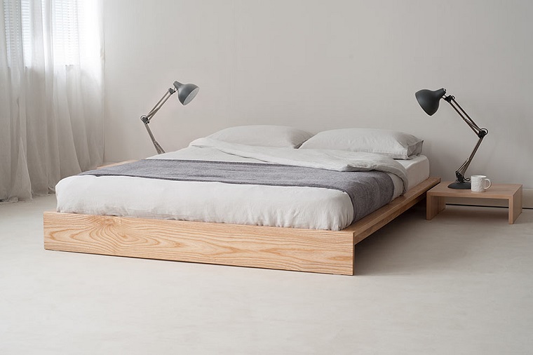 stile mininal camera letto legno naturale