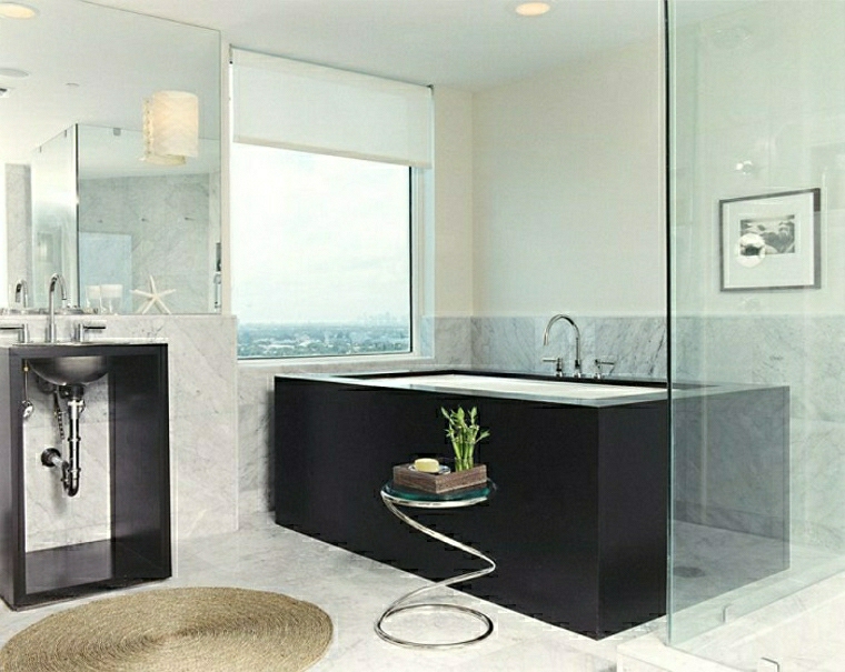 vasca da bagno con doccia idea stile moderno