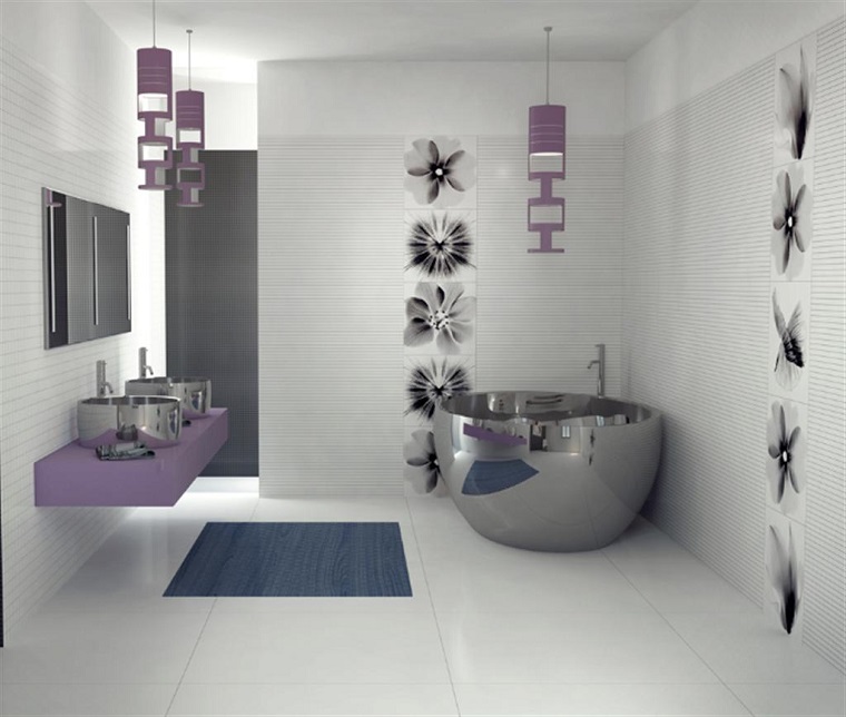 bagni design piastrelle decorate sanitari acciaio