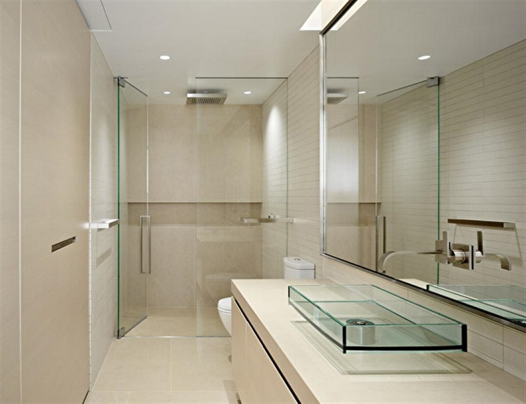 bagno moderno piccolo lavabo vetro