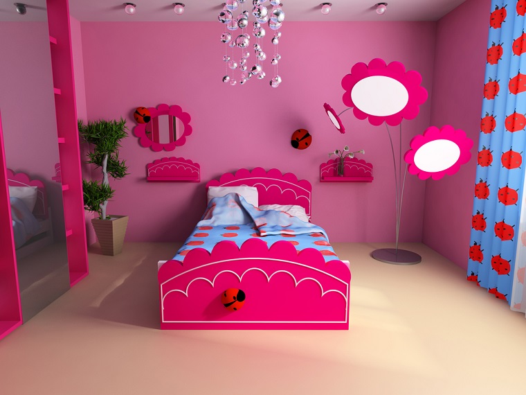 colori pareti camerette idea arredamento rosa