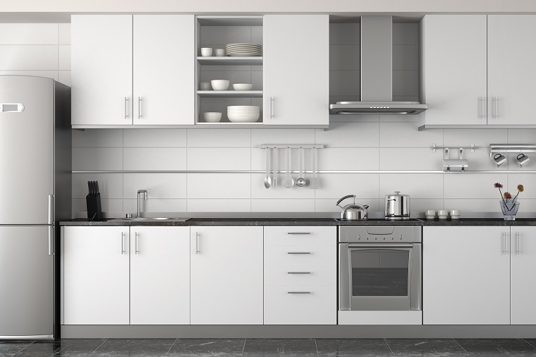 cucina bianca stile minimal design 