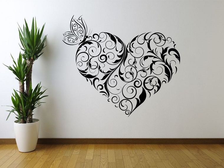 stencil per pareti forma cuore