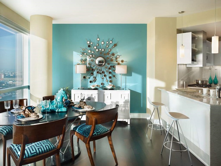 colore parete cucina-azzurra-decorazioni