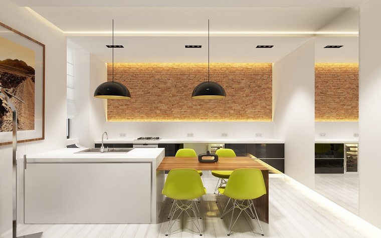 arredamento-cucina-design-moderno-parete-pietra-illuminazione-nascosta
