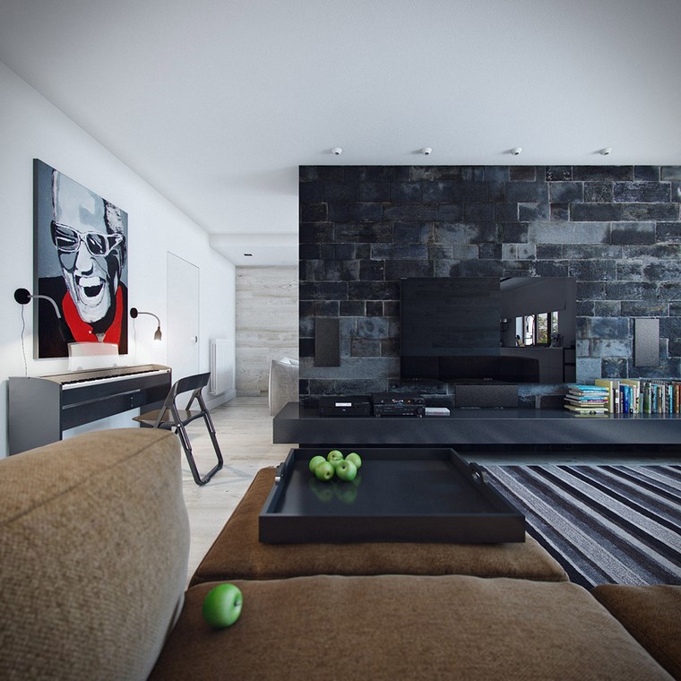 arredamento-moderno-soggiorno-parete-pietra-design