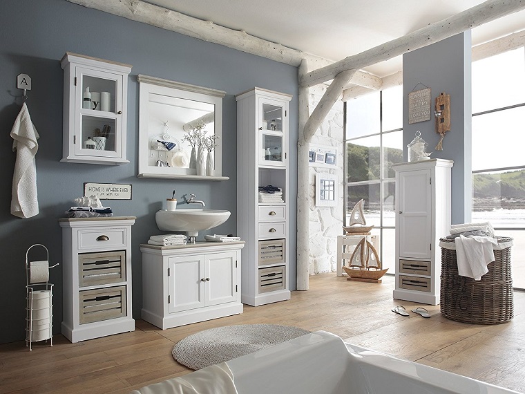 bagno vintage-idea-arredamento-mobili-legno-colore-bianco