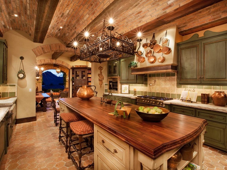 cucina-rustica-isola-centrale-top-legno