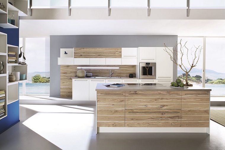 cucine con isola centrale-design-moderno-elementi-legno