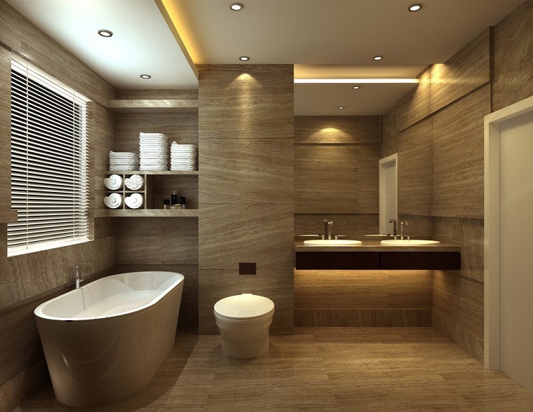 Rivestimento bagno moderno: dalle piastrelle ai pannelli, le ultime ... Rivestimento bagno legno