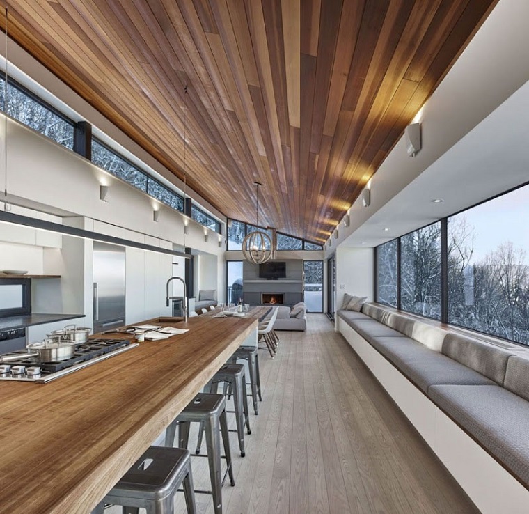 soffitti-in-legno-cucina-illuminazione