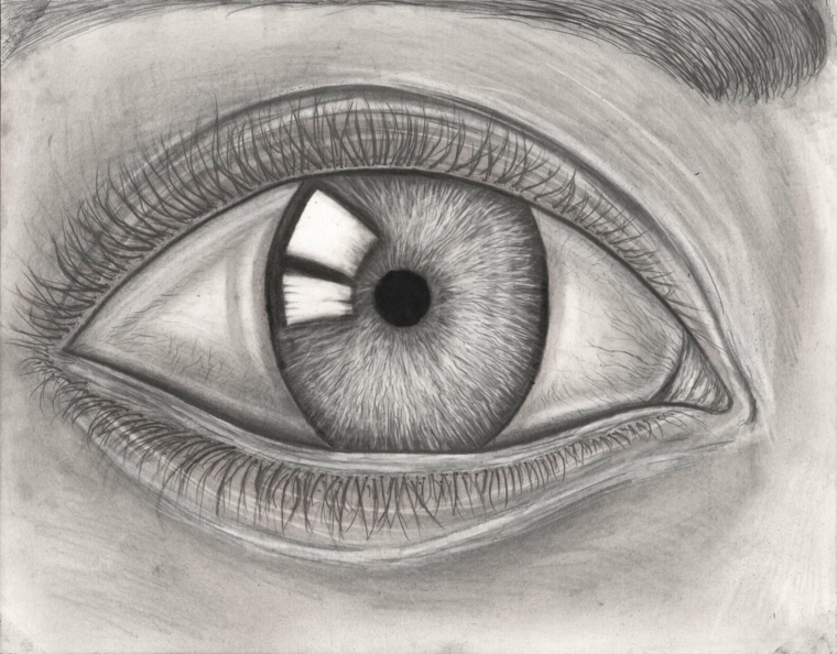 disegni-a-matita-facili-focus-occhio-umano-pupilla-iridi-ciglia-realizzati-minimi-particolari-bianco-nero