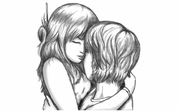 disegni-facili-da-disegnare-coppia-ragazzi-teneramente-abbracciati-lei-capelli-lunghi-occhi-chiusi