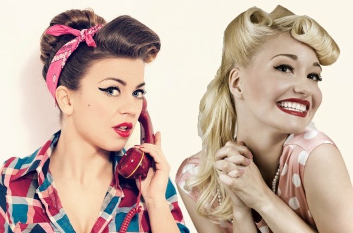 pettinature-anni-50-donne-capelli-biondi-castani-media-lunghezza-stile-rockabilly