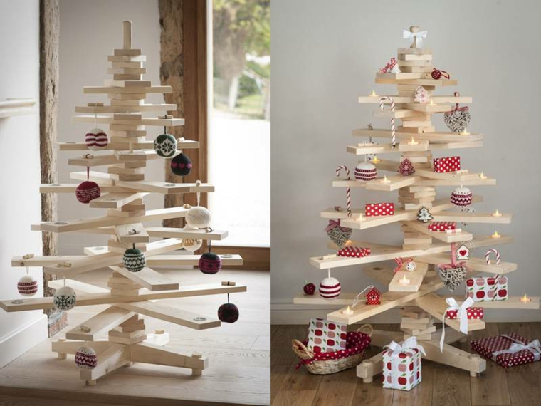 â· 1001 idee per alberi di natale originali tutorial fai da te Addobbi natalizi fai da te legno