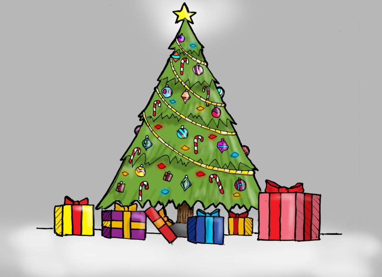 Disegni Alberi Di Natale Originali.1001 Idee Per Disegni Di Natale Belli E Facili Da Realizzare