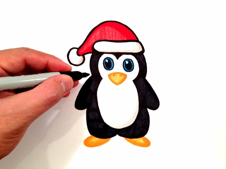 disegni natalizi, ecco come realizzare e colorare un simpatico pinguino