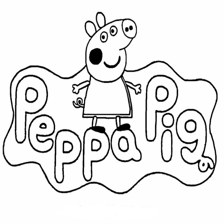 Idea di un disegno da colorare di Peppa Pig, immagini da disegnare facili 