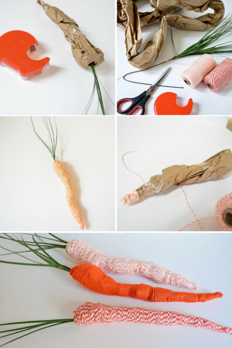 occorrente per realizzare delle decorazioni pasquali fai da te tutorial a forma di carota