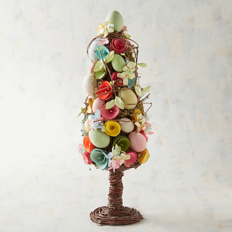 EXCEART 4 Pezzi Rami Di Pasqua Con Uova Colorate, Decorazioni Fai Da Te Per Composizioni Floreali E Addobbi