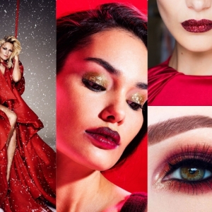 Makeup con rossetto rosso per le feste di fine anno 2017