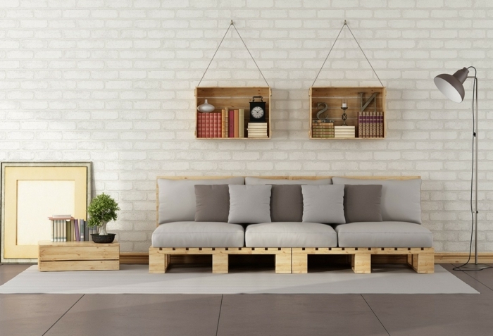 Divani con bancali, idee fai da te per interni ed esterni