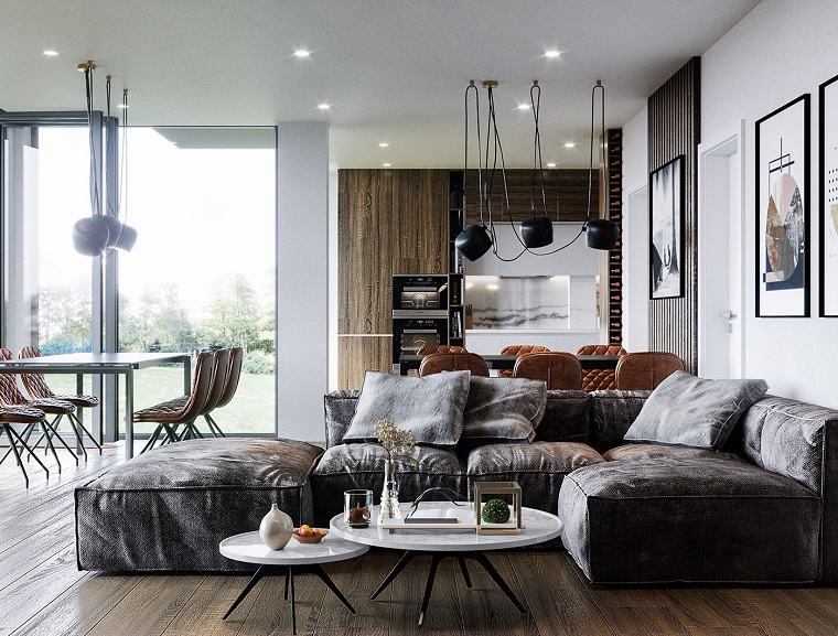 1001 idee per arredare salotto e sala da pranzo insieme con stile ... Arredare il living