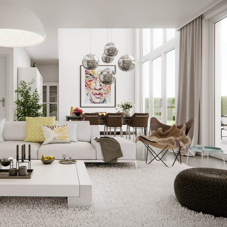 1001 idee per arredare salotto e sala da pranzo insieme con stile ... Arredare soggiorno rettangolare