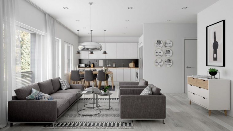 1001 idee per arredare salotto e sala da pranzo insieme con stile ... Colori pareti sala da pranzo