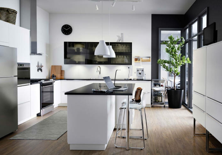 ⷠ1001 idee per cucine moderne con isola fra design e funzionalità Cucina bianca moderna con isola