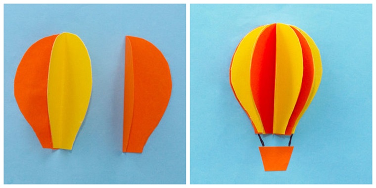 Tutorial come fare una mongolfiera con dei cartoncini colorati, lavoretti di carta facili