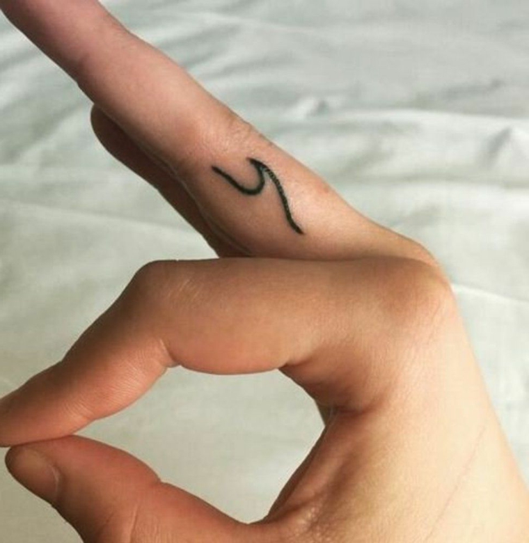 disegno di una forma stilizzata, idea per tattoo piccoli donna nella parte interna del dito medio
