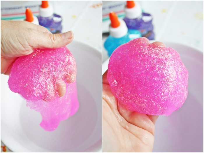 Fluffy slime ingredienti per farlo di colore rosa trasparente e con glitter 