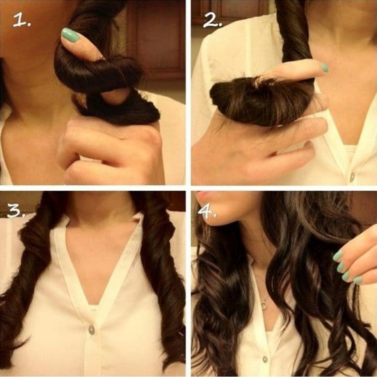 immagini tutorial per come farsi i capelli mossi arricciando i capelli con le dita