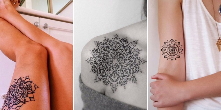 Mandala significato e tre proposte di tatuaggi donna sulla spalla, braccio e gamba