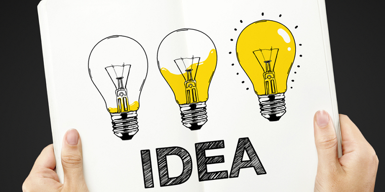 Attività commerciali redditizie e le idee giuste per realizzarle, disegno di tre lampadine colorate