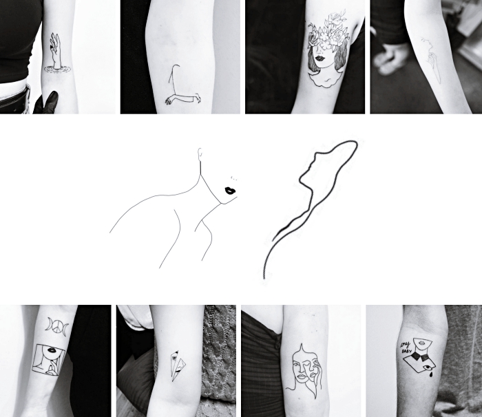 Tatuaggio immagini e un'idea con disegni particolari sul corpo femminile